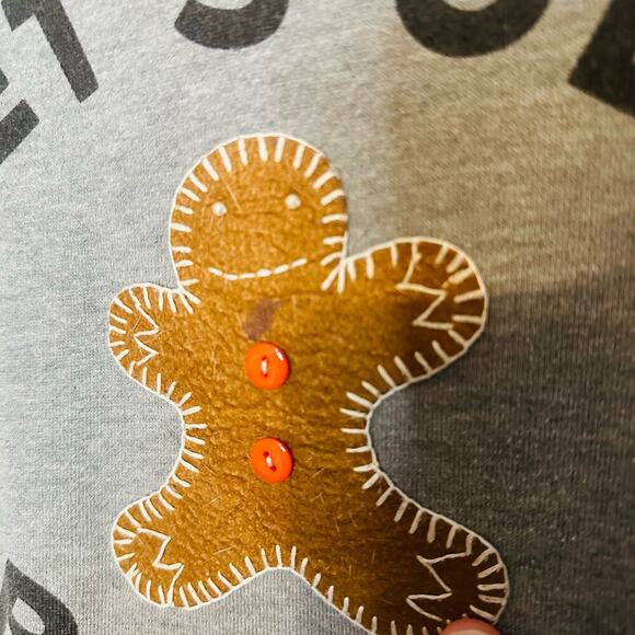 Sweet Claire Ugly Gingerbread Grey Let’s Get Baked Crewneck Sweatshirt Size M - Picture 6 of 8